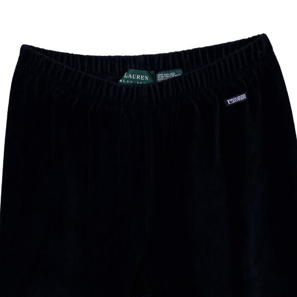 Lauren Ralph Lauren Women's Corduroy Pants Medium Faded Black Stretch Waist - Picture 2 of 10